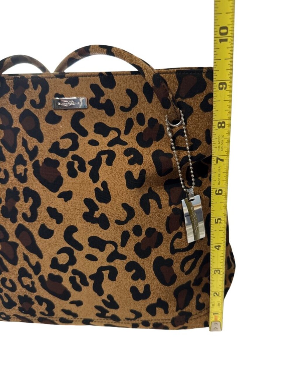 Evan-Picone Leopard Print Tote Bag With Double Handles & Magnetic Snap Closure - Picture 7 of 10